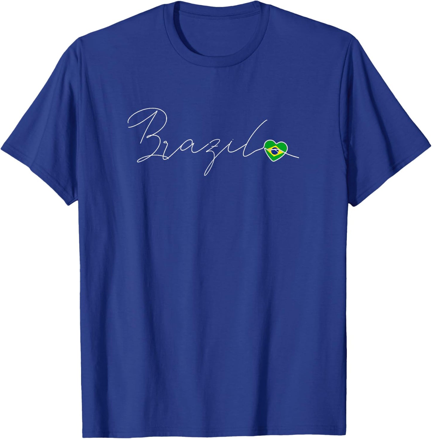 Brasil Simple Love Brazilian Flag Heart on Brazil T-Shirt - T-Shirt | Royal