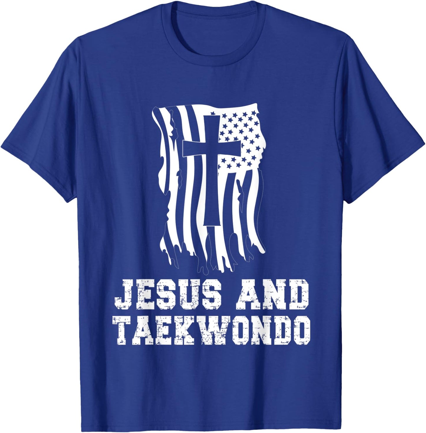 Jesus And Taekwondo Instructor Christian Martial Arts Fan T-Shirt - T-Shirt | Royal