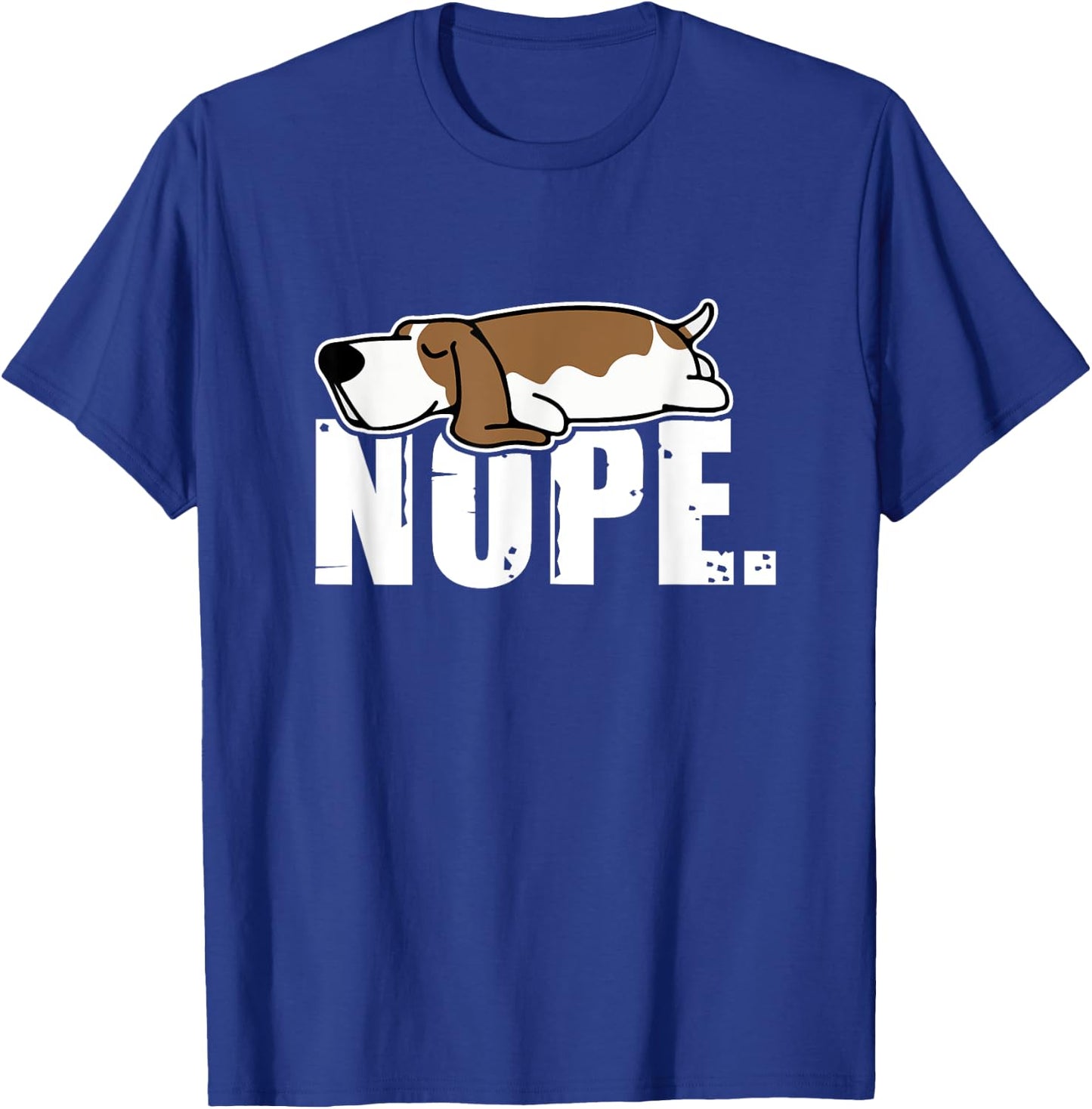 Nope Lazy Basset Hound Dog Sleeping Funny Dog Lovers Men Women Kids T-Shirt - T-Shirt | Royal