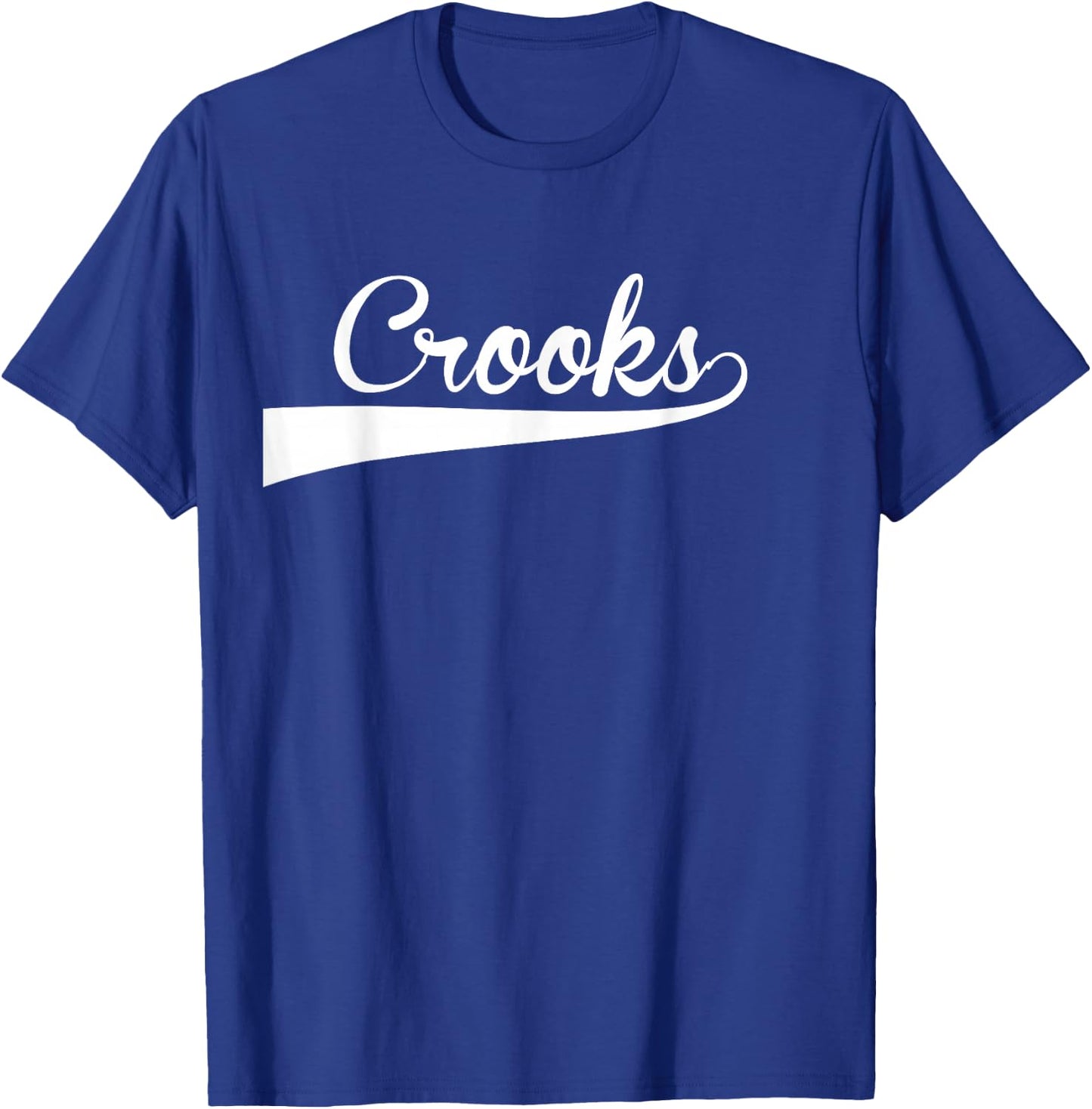 CROOKS Baseball Vintage Retro Font T-Shirt - T-Shirt | Royal