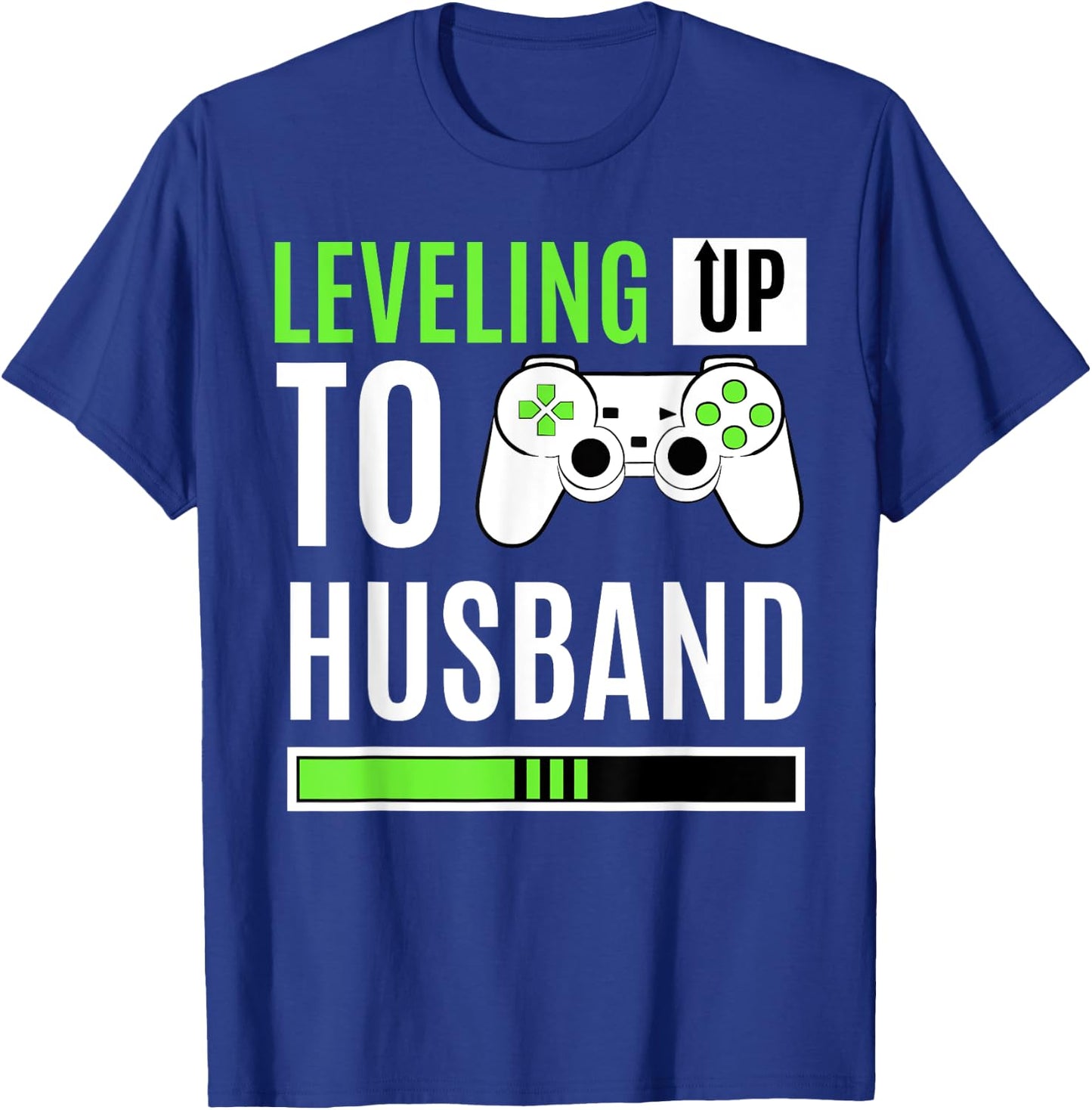 Leveling Up To Husband Gaming Gender Reveal Announcement T-Shirt - T-Shirt | Royal