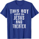 This Boy Runs On Jesus And Theater Christian Gift T-Shirt - T-Shirt | Royal