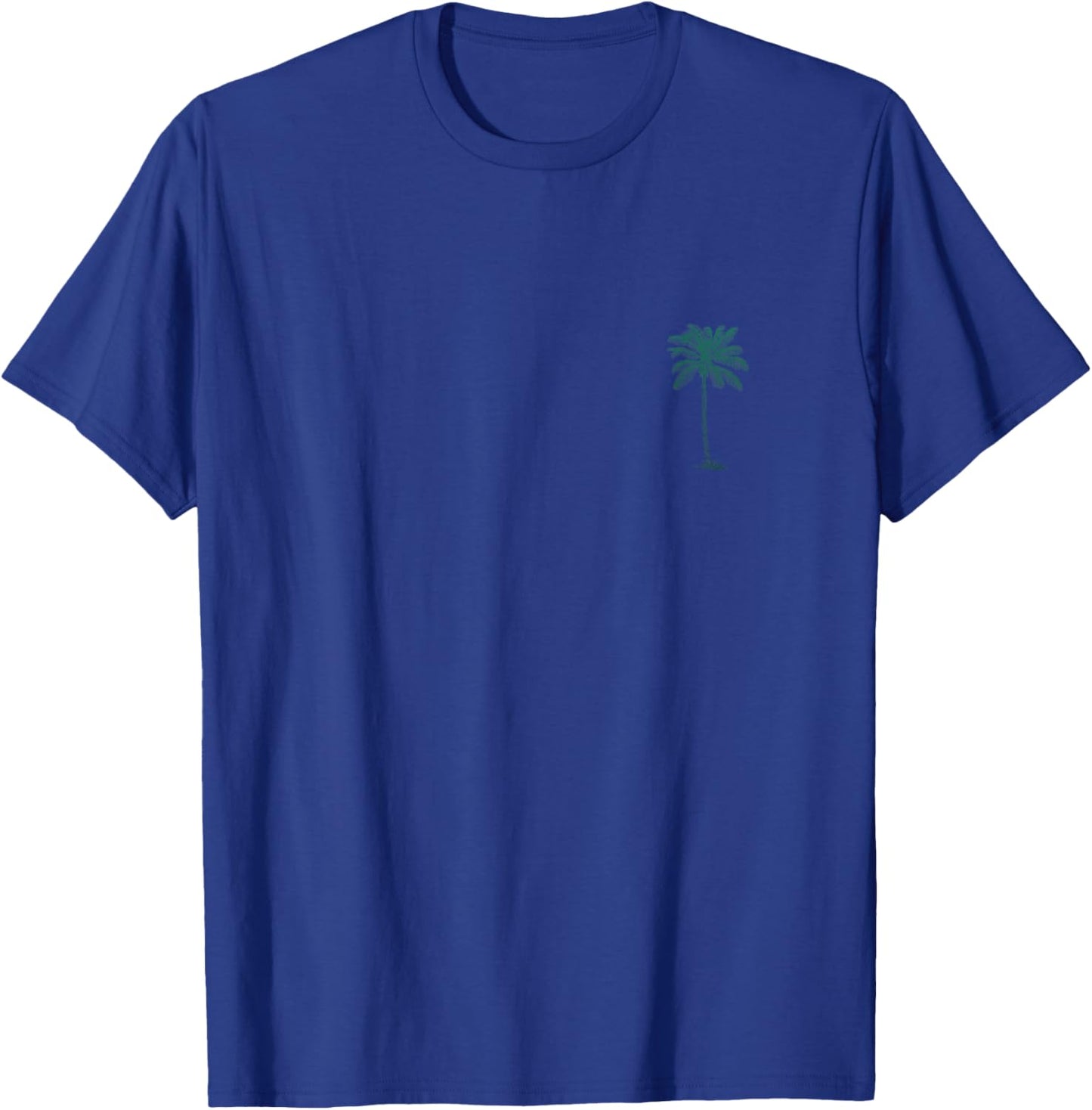 Vintage Hawaiian Palm Tree Beach Tropical Island Pocket Logo T-Shirt - T-Shirt | Royal