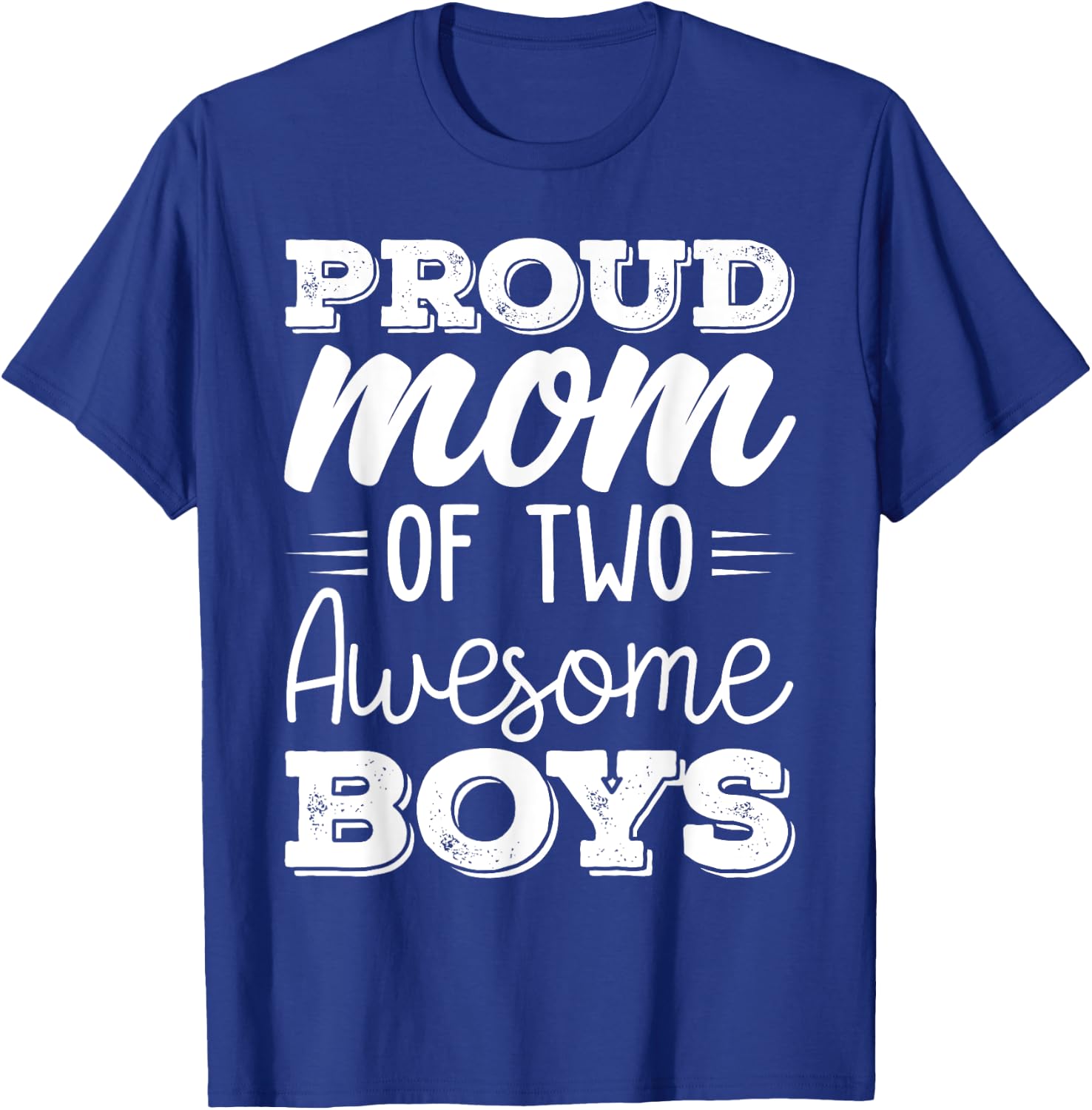 Women Two Mom of 2 Boys Mother's Day T-Shirt - T-Shirt | Royal