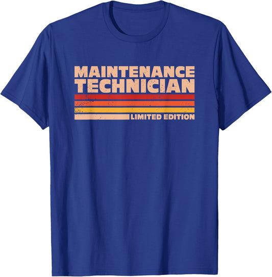Handyman Mechanic Retro Flag Maintenance Technician T-Shirt - T-Shirt | Royal