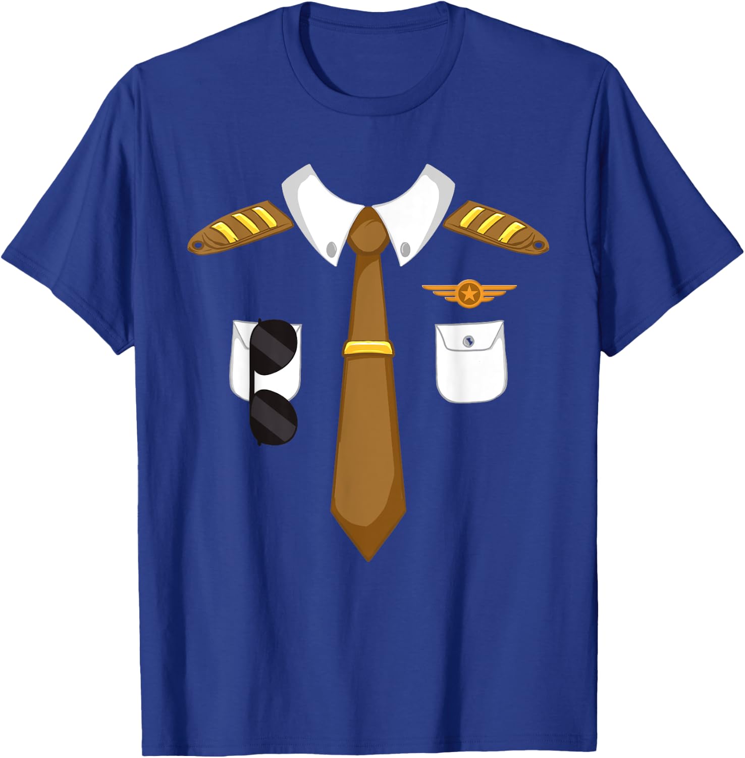 Airline Pilot Costume - Aviation Airplane Aircraft Lover T-Shirt - T-Shirt | Royal