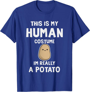 This is My Human Costume I'm Really a Potato Halloween T-Shirt - T-Shirt | Royal