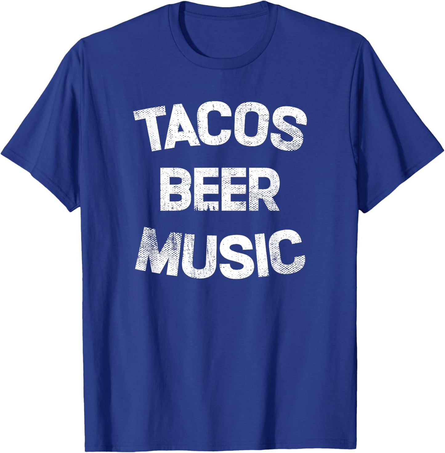 Tacos Beer Music Funny Mexican Food Lover Drinking T-Shirt - T-Shirt | Royal