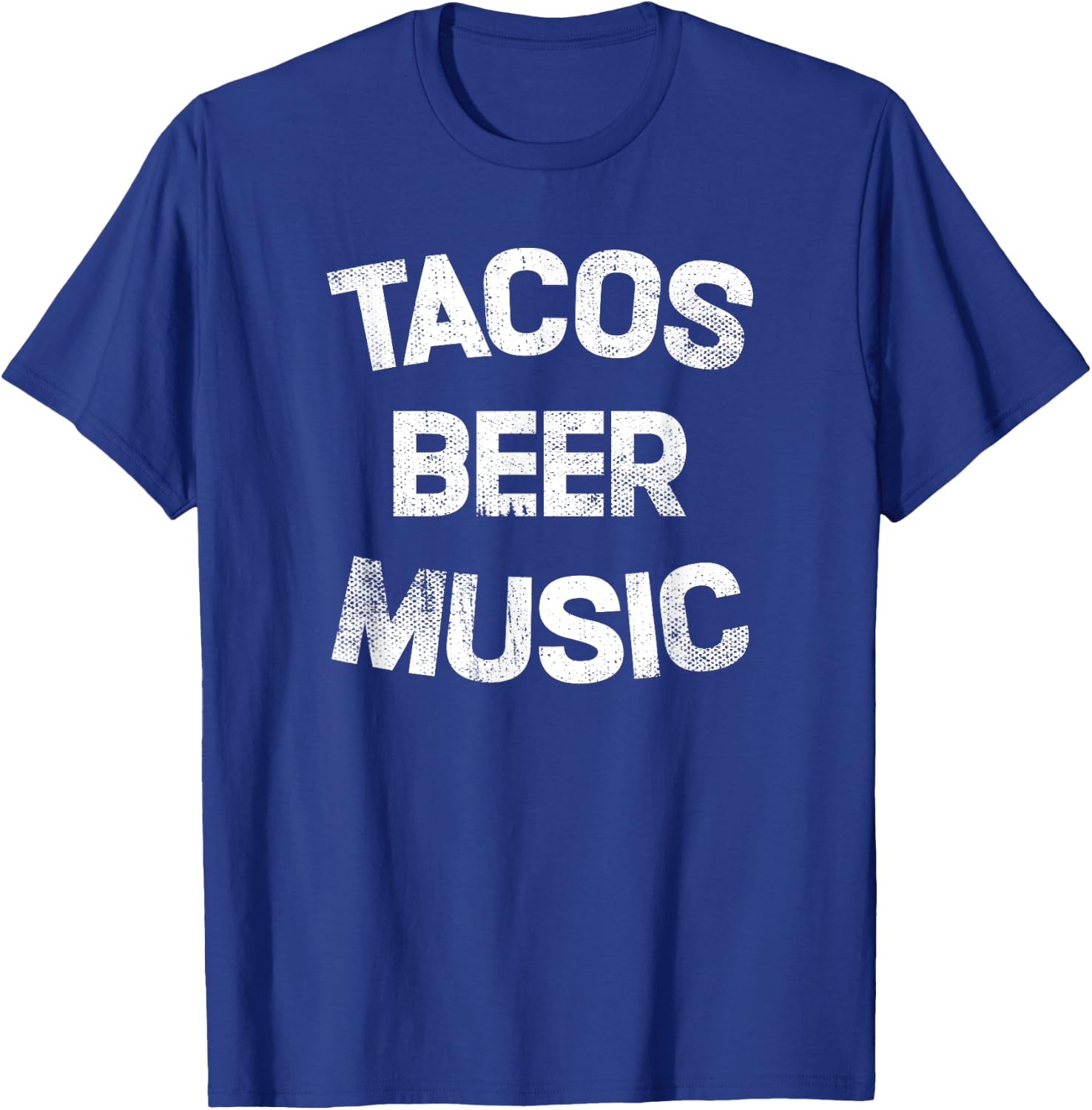 Tacos Beer Music Funny Mexican Food Lover Drinking T-Shirt - T-Shirt | Royal