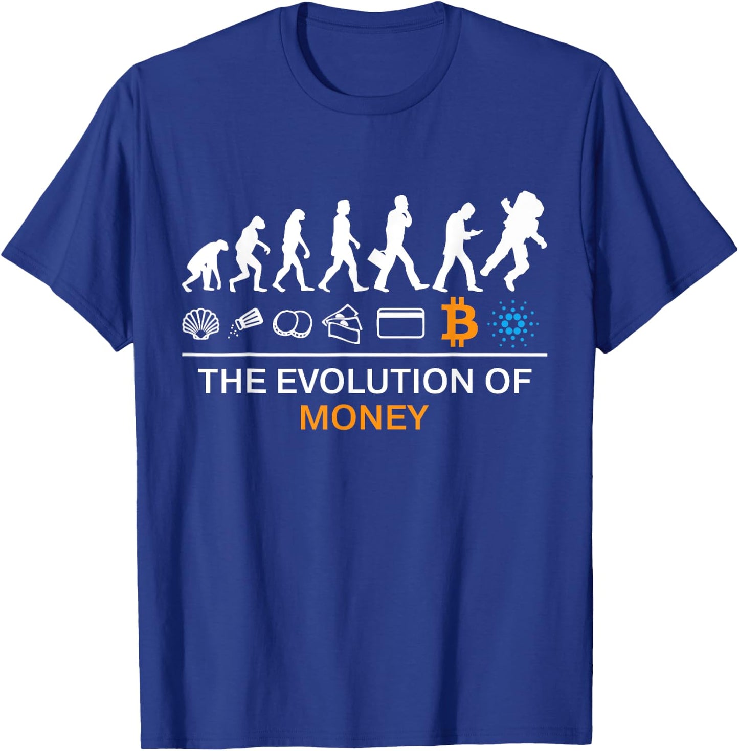 The Evolution Of Money Funny Bitcoin Cardano To The Moon T-Shirt - T-Shirt | Royal