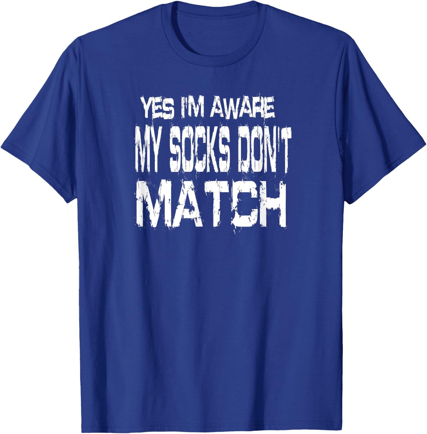 Mismatched Socks Fun Sock Humor T-Shirt - T-Shirt | Royal