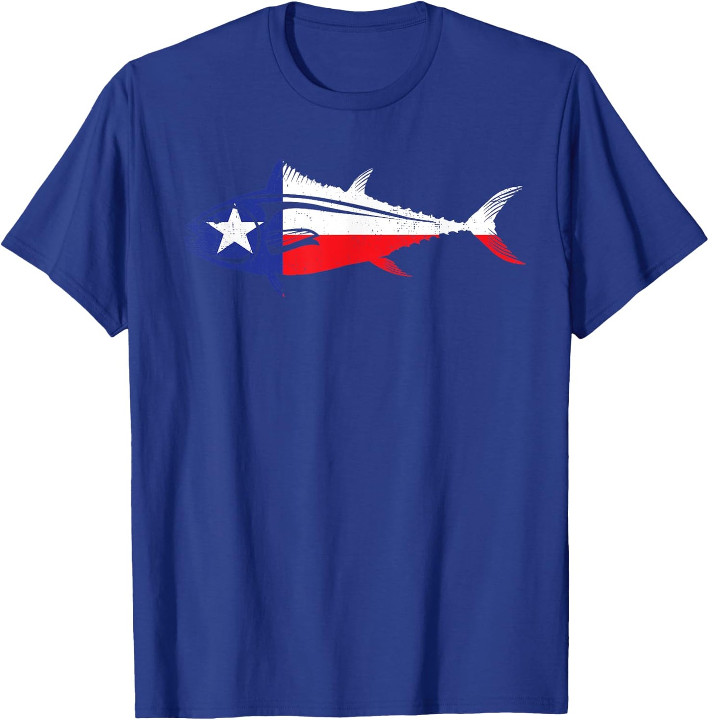 Texas Tuna Fishing Texan Tuna Fisherman Tuna Fish Texas Flag T-Shirt - T-Shirt | Royal