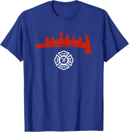 Cleveland Ohio Division of Fire Firefighter Rescue Uniform T-Shirt - T-Shirt | Royal