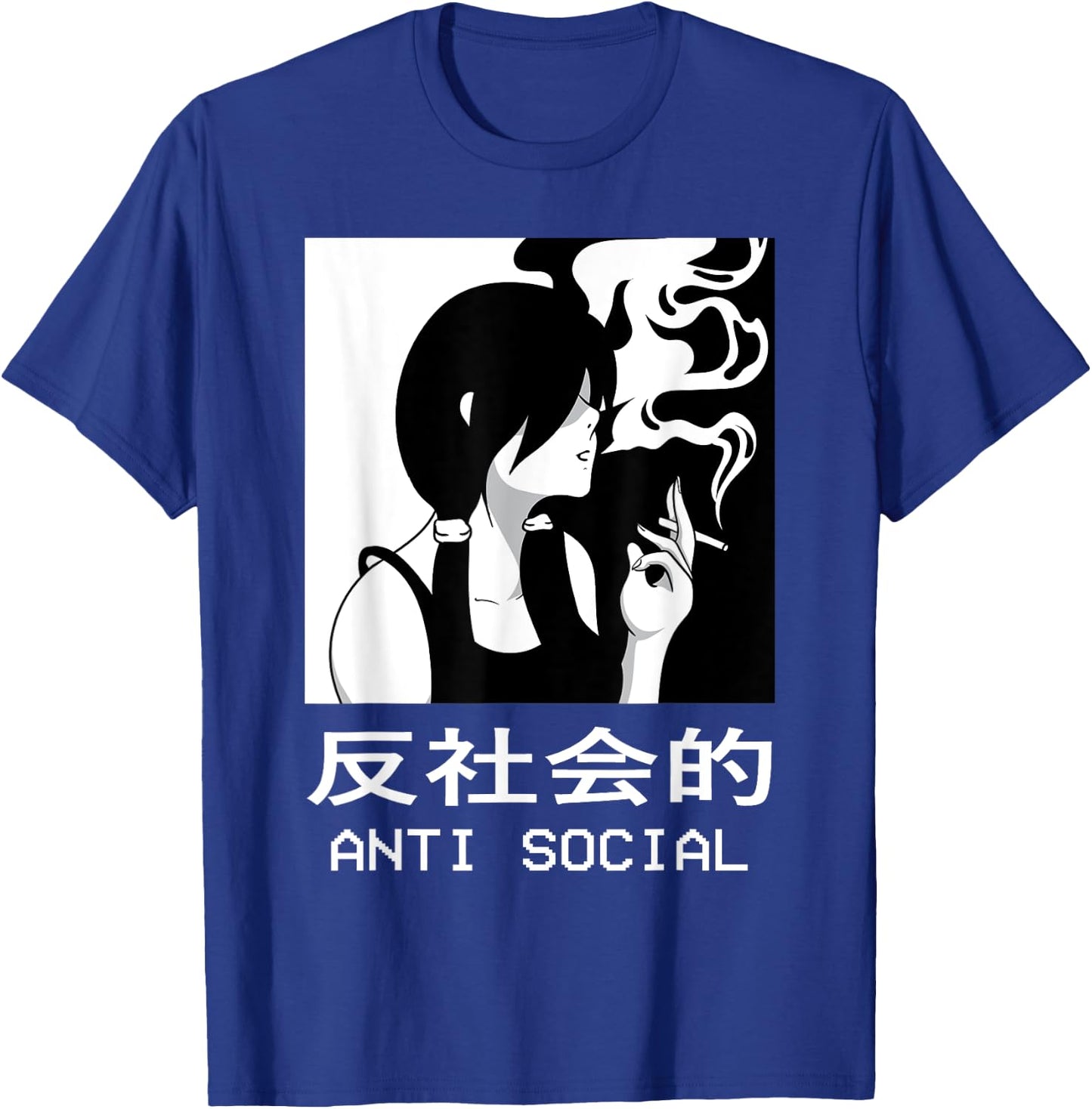 Aesthetic Sad Antisocial Anime Girl Japanese Emo Goth T-Shirt - T-Shirt | Royal