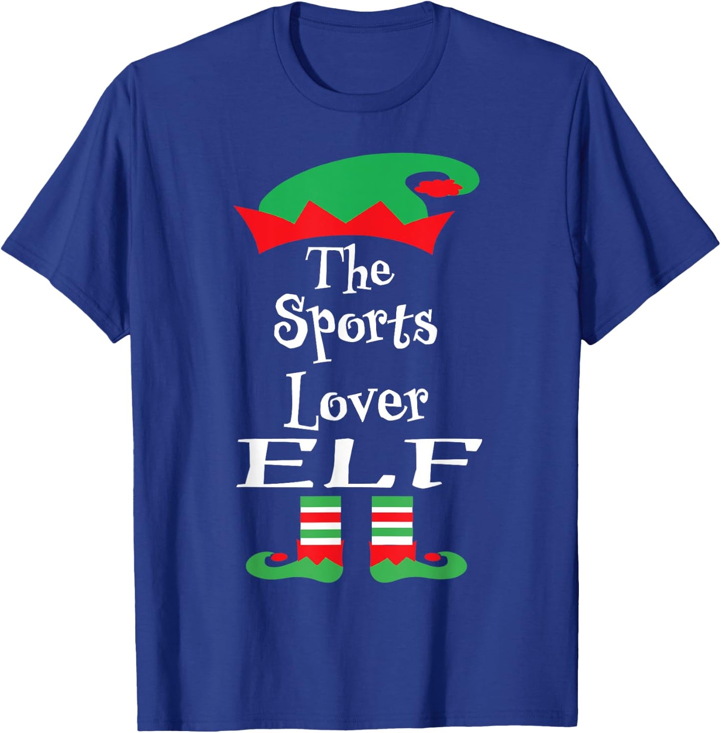 Funny The Sports Lover Elf Shirt Christmas Matching Family T-Shirt - T-Shirt | Royal