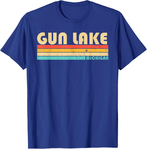 GUN LAKE MICHIGAN Funny Fishing Camping Summer Women T-Shirt - T-Shirt | Royal