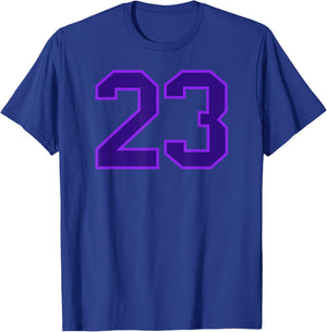 Purple Sports Team Number 23 T-Shirt - T-Shirt | Royal