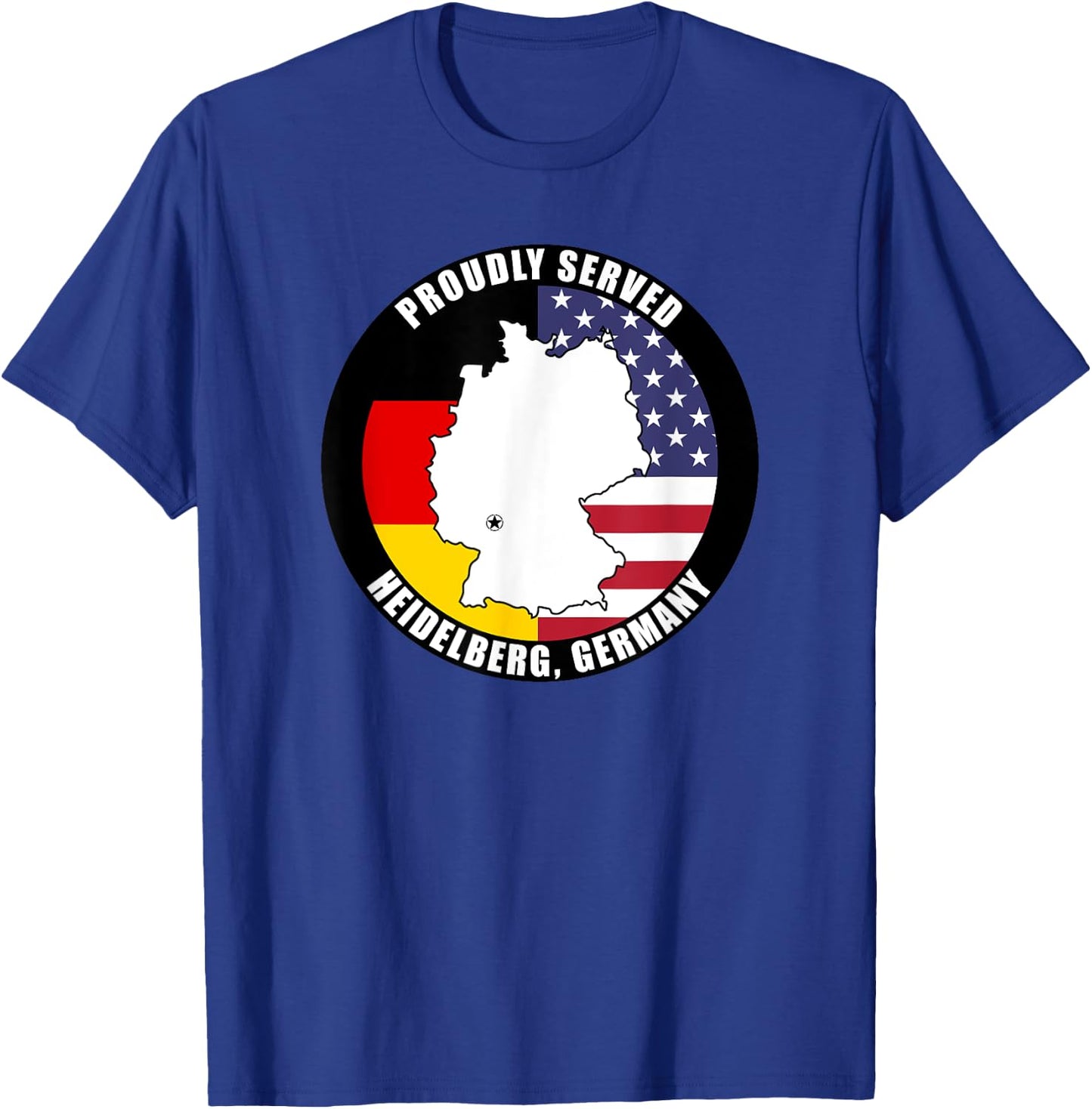 Proudly Served Heidelberg Germany Military Veteran Army Vet T-Shirt - T-Shirt | Royal