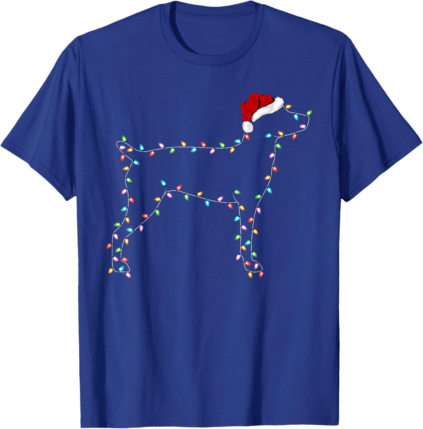Rat Terrier Xmas Lighting Santa Hat Rat Terrier Christmas T-Shirt - T-Shirt | Royal
