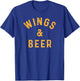 Wings & Beer Funny Buffalo Chicken Lover Beer Drinker T-Shirt - T-Shirt | Royal