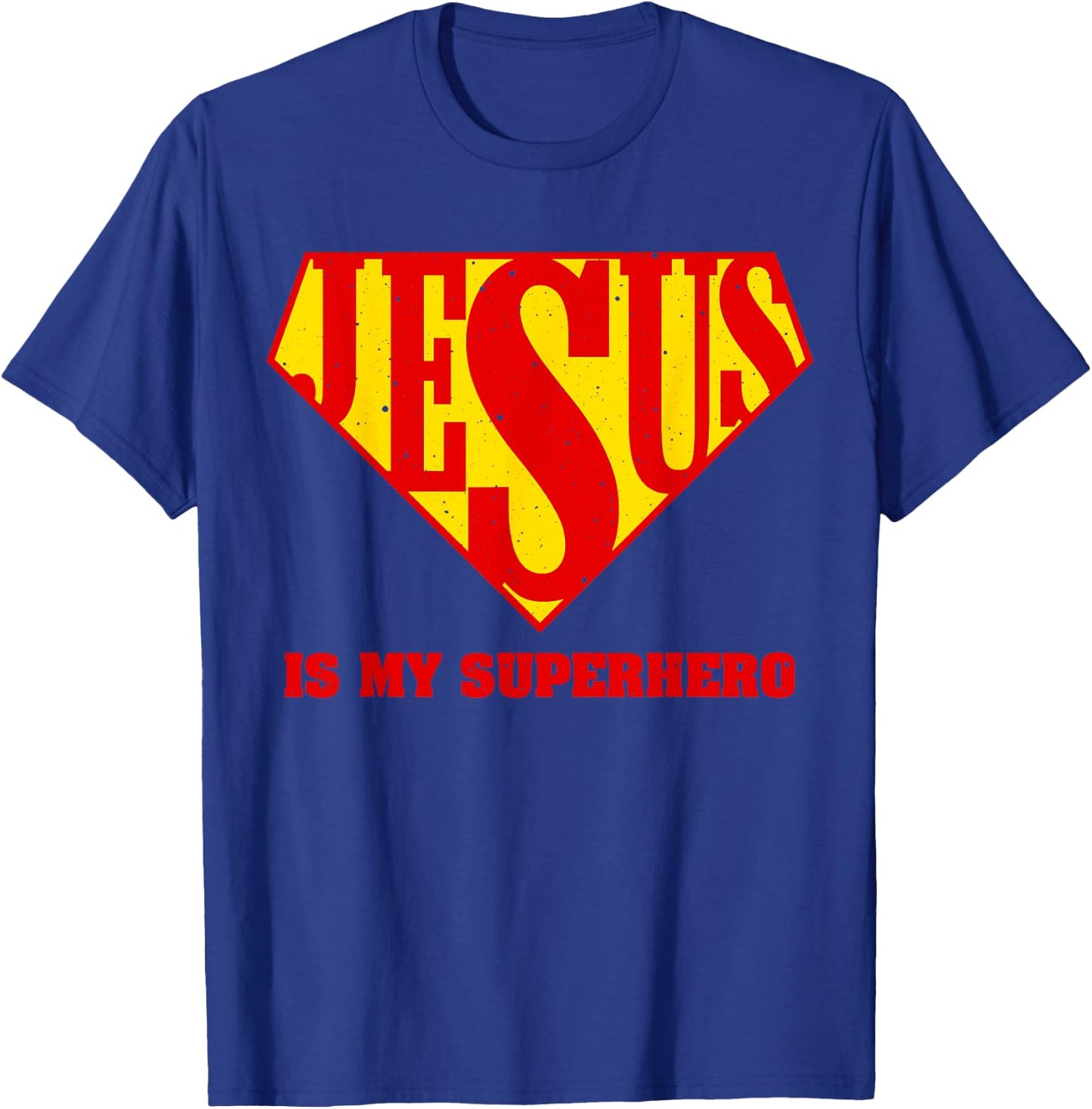 Cute Jesus Design For Boys Men Women Jesus Superhero Faith T-Shirt - T-Shirt | Royal