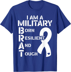 I Am A Military Brat Veteran Soldier Military Child Month T-Shirt - T-Shirt | Royal