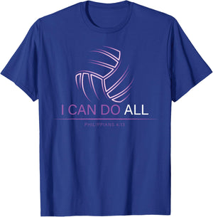 Philippians 4:13 Christian Volleyball I Can Do All Things T-Shirt - T-Shirt | Royal