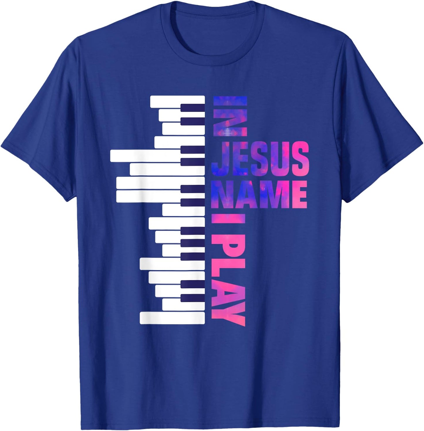 Christian Jesus Piano Player Pianist Keyboard Player Piano T-Shirt - T-Shirt | Royal