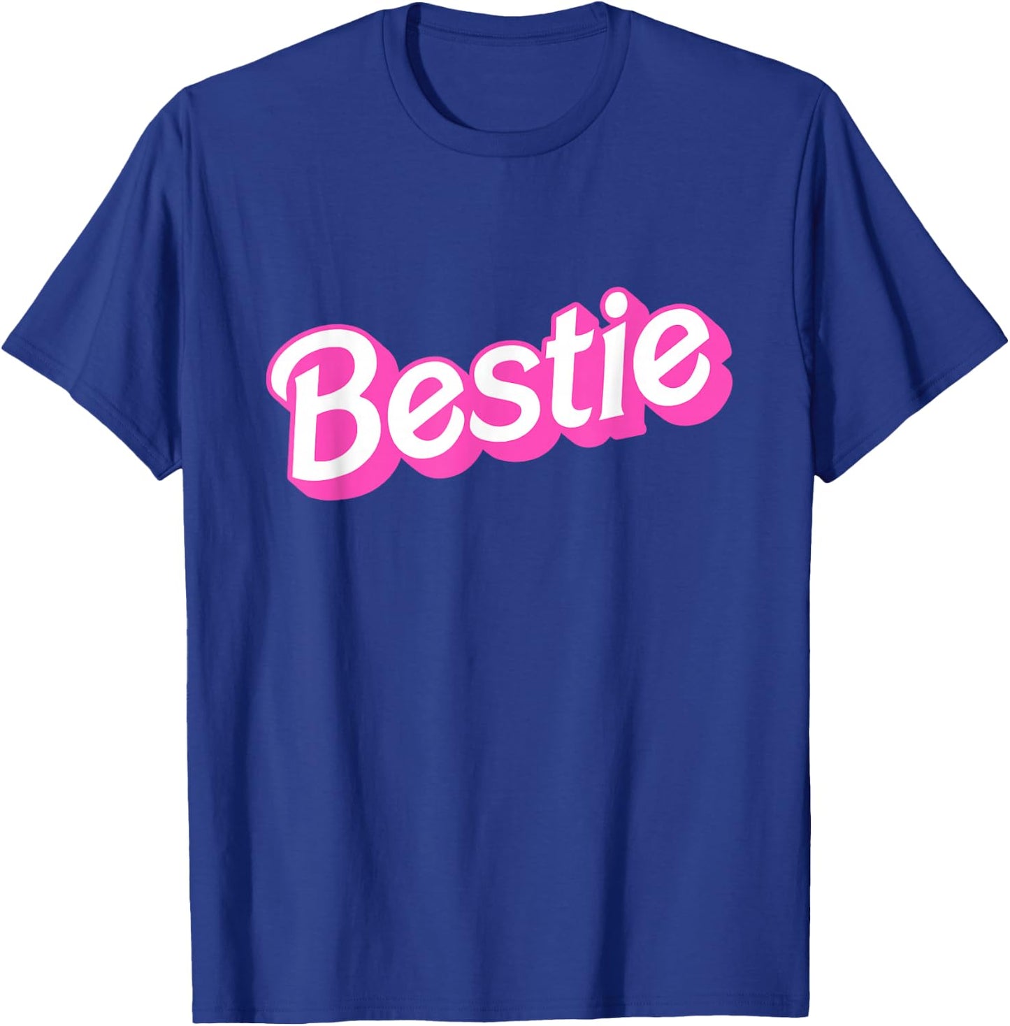 Bestie Pink & White Overlapping Font Halloween Costume T-Shirt - T-Shirt | Royal