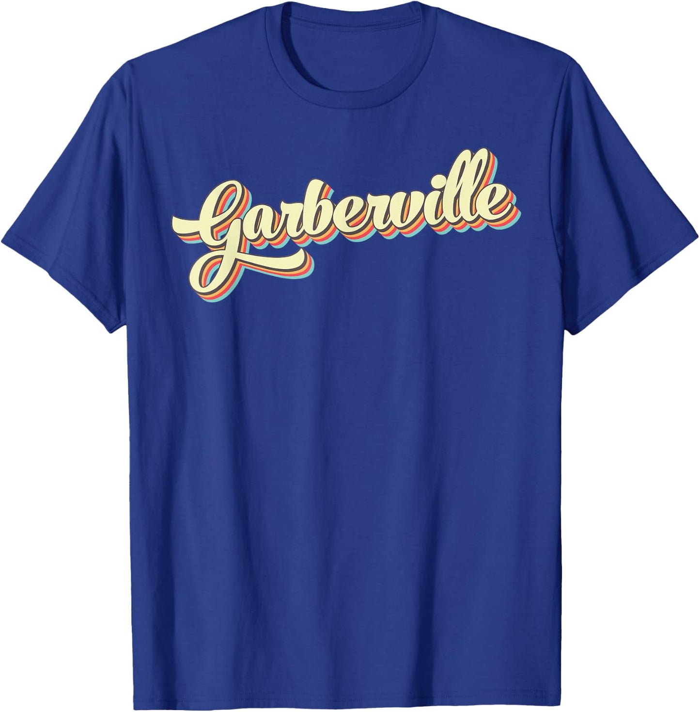 Garberville Retro Art Baseball Font Vintage T-Shirt - T-Shirt | Royal