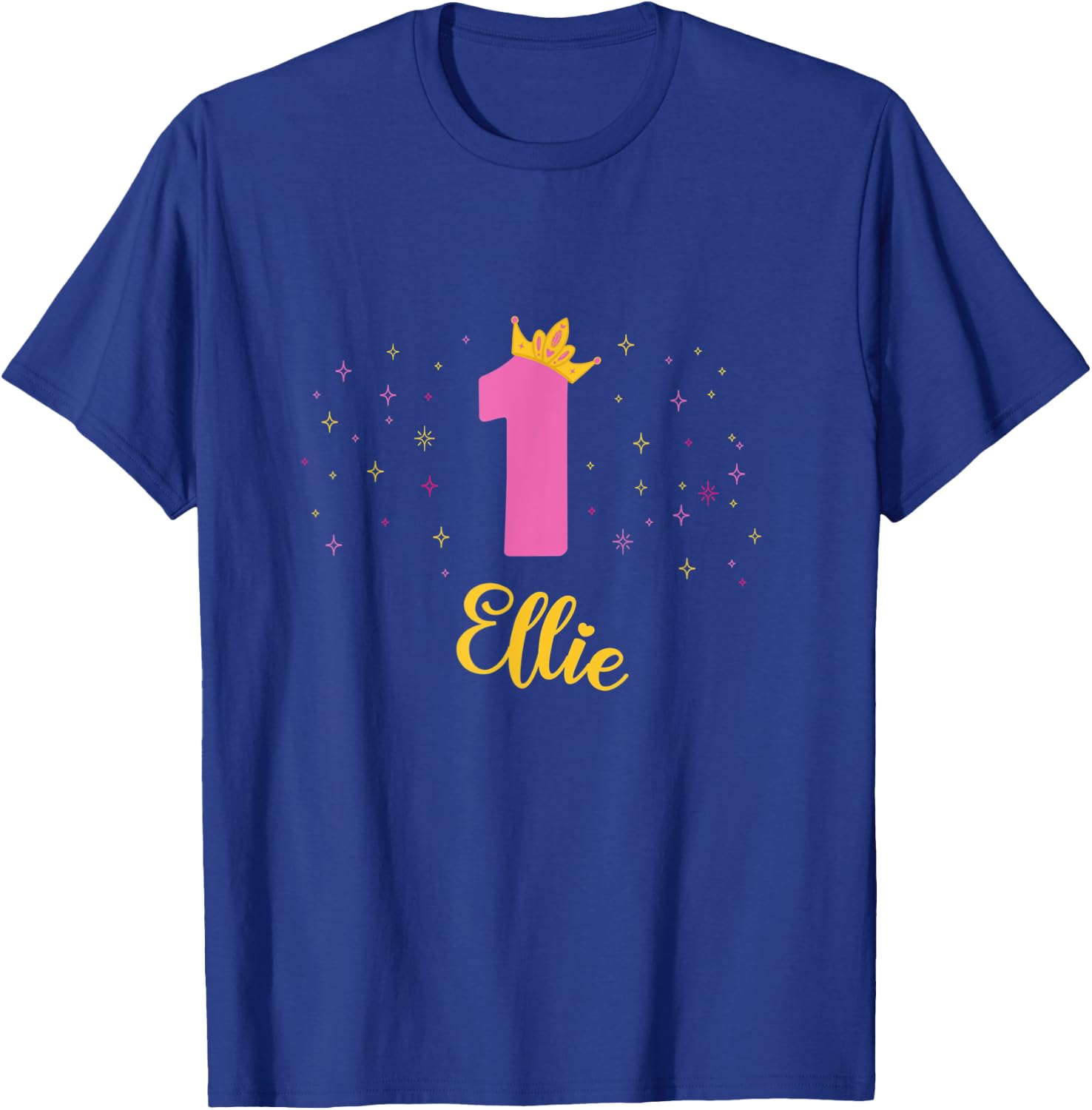 ELLIE First Birthday Novelty Girls Custom Name T-Shirt - T-Shirt | Royal