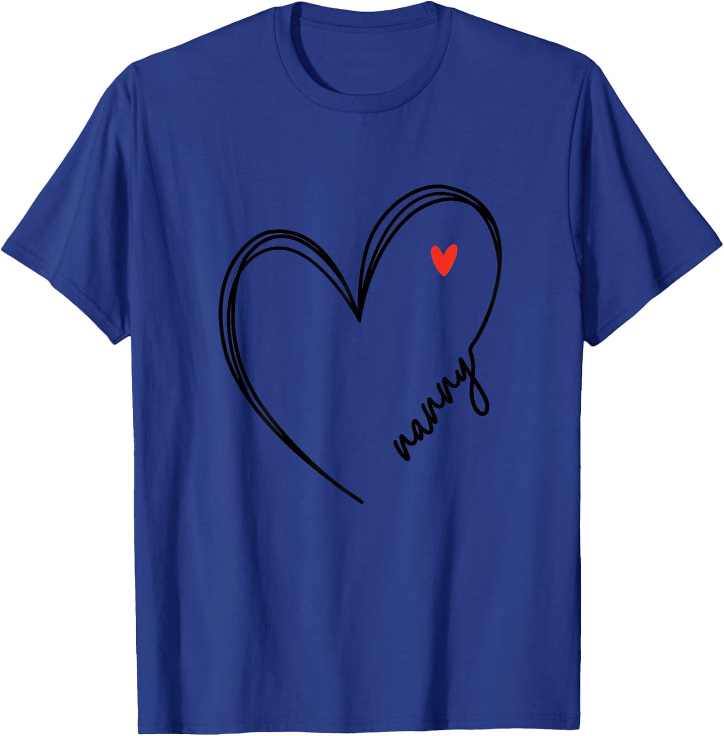 Cute Nanny With Heart Girl Women Girls Mom Mothers Day T-Shirt - T-Shirt | Royal