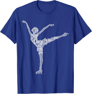 Figure Skating Ice Skates Girls Ladies T-Shirt - T-Shirt | Royal