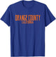 Orange County California Text Orange Print T-Shirt - T-Shirt | Royal