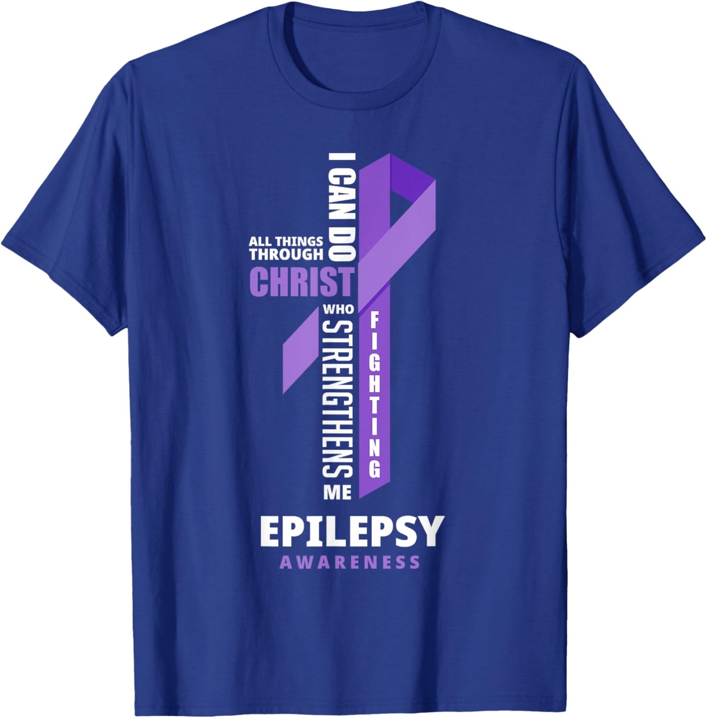 Epilepsy Warrior God Jesus Christ Epilepsy Awareness T-Shirt - T-Shirt | Royal