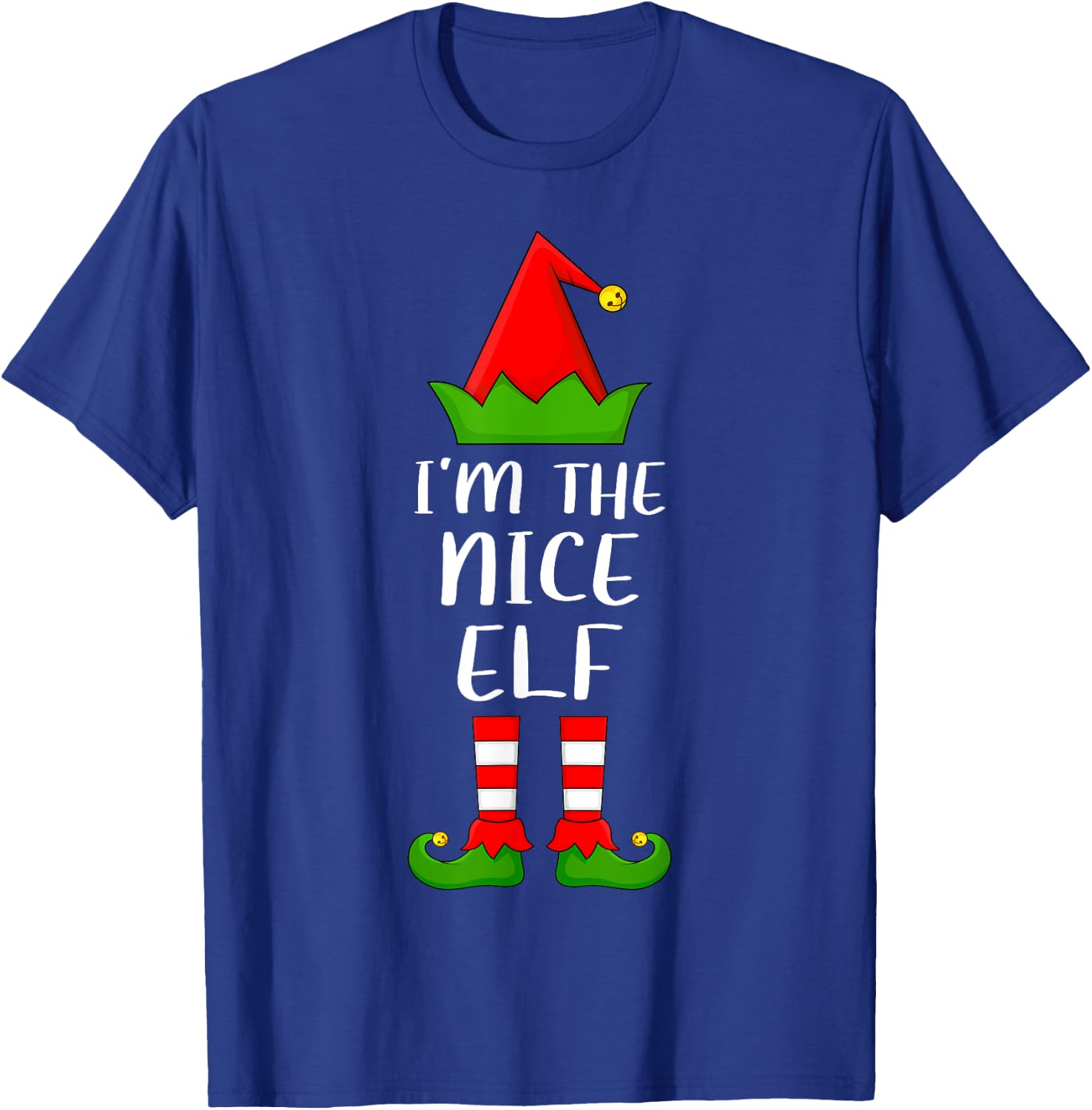 Funny Matching Family I'm The Nice Elf Christmas T-Shirt - T-Shirt | Royal
