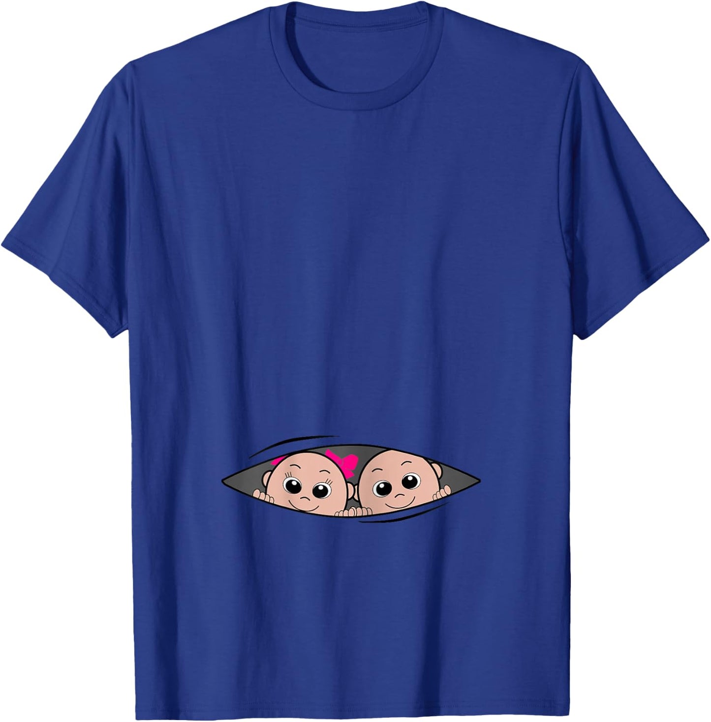 Boy and Girl Twin Pregnancy Announcement T-Shirt - T-Shirt | Royal