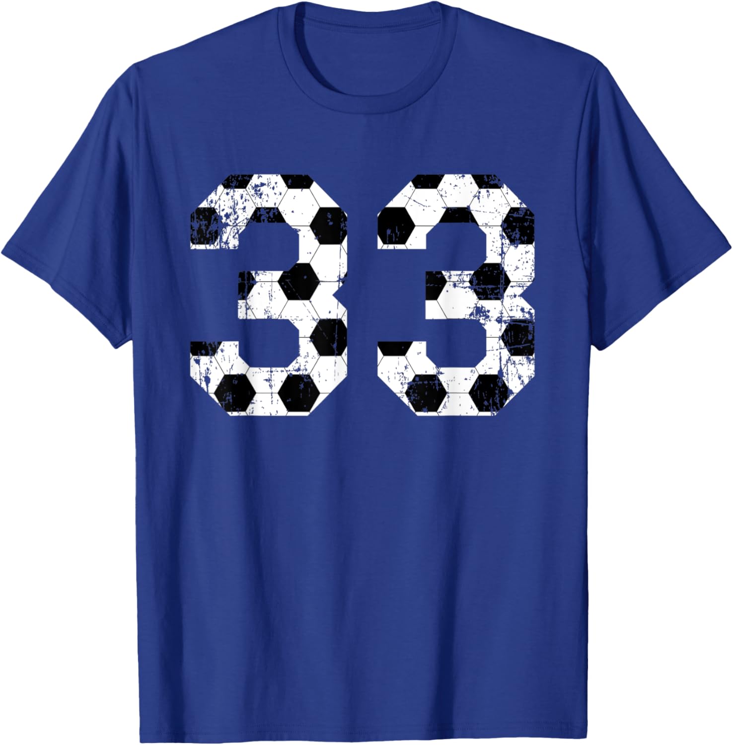 Vintage Soccer 33 Jersey Number T-Shirt - T-Shirt | Royal