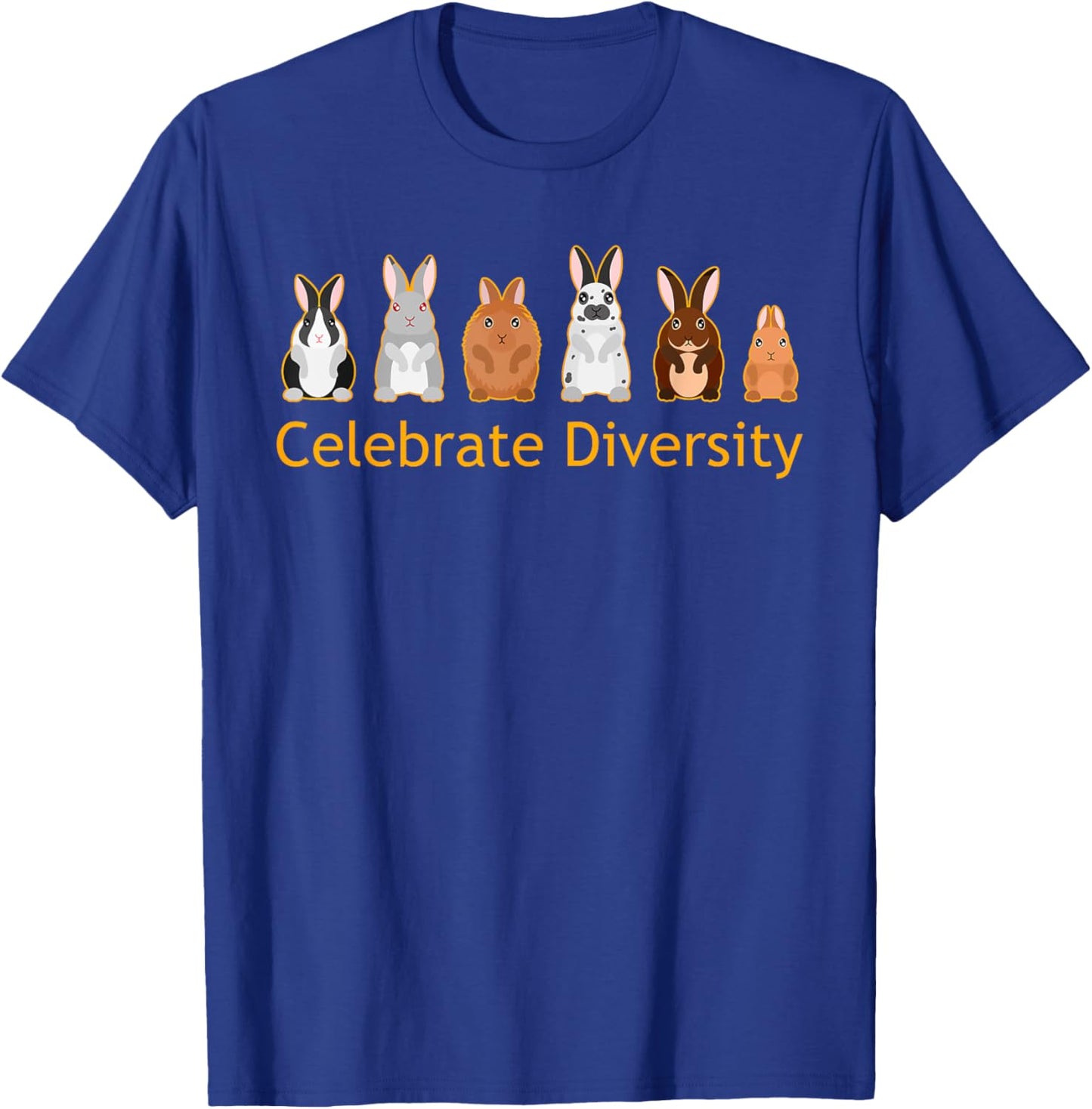 Celebrate Diversity Cute Bunnies Pet Funny Rabbit Lover Gift T-Shirt - T-Shirt | Royal