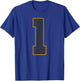 #1 Outline Number 1 Varsity Fan Sports Team Red Jersey T-Shirt - T-Shirt | Royal