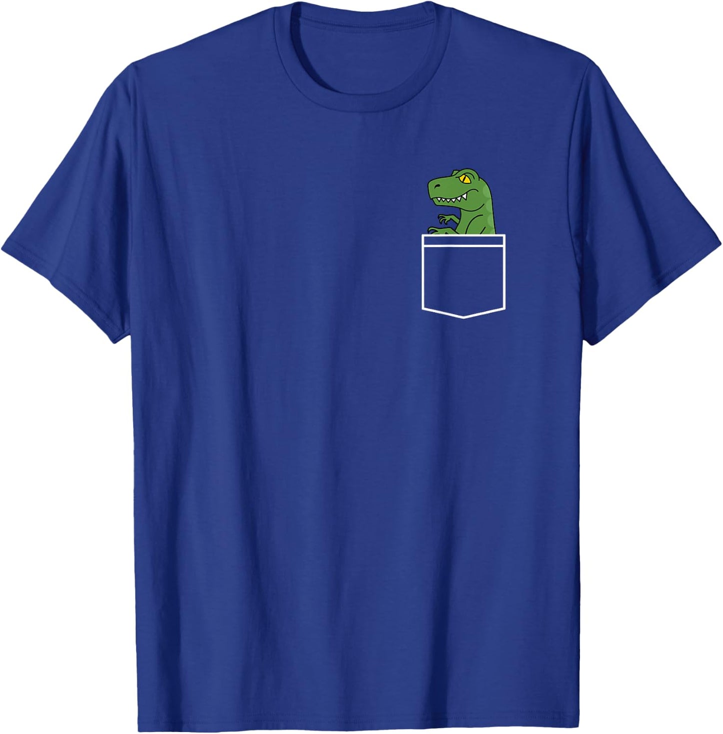 Dinosaur - Minimalistic Pocket Design - Funny Dino Classic T-Shirt - T-Shirt | Royal