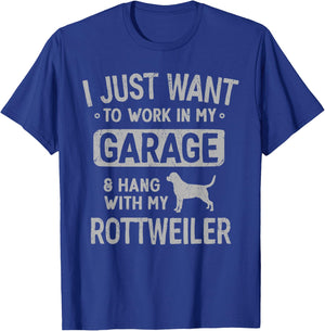 Funny Rottweiler Rottie Dad Garage Men Hang With T-Shirt - T-Shirt | Royal