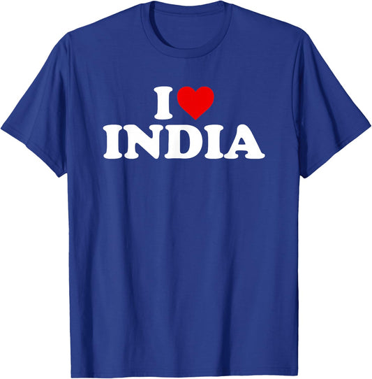 I Love India - Heart T-Shirt - T-Shirt | Royal