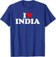 I Love India - Heart T-Shirt - T-Shirt | Royal