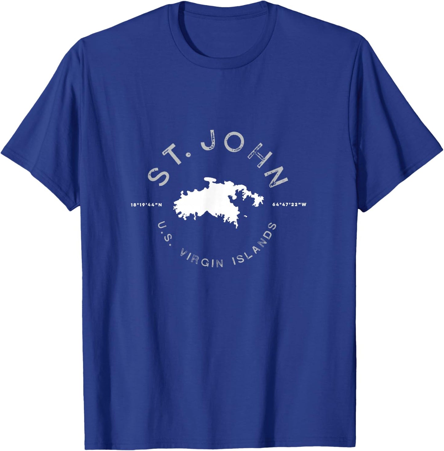 St. John USVI Vintage Retro Graphic T shirt T-Shirt - T-Shirt | Royal