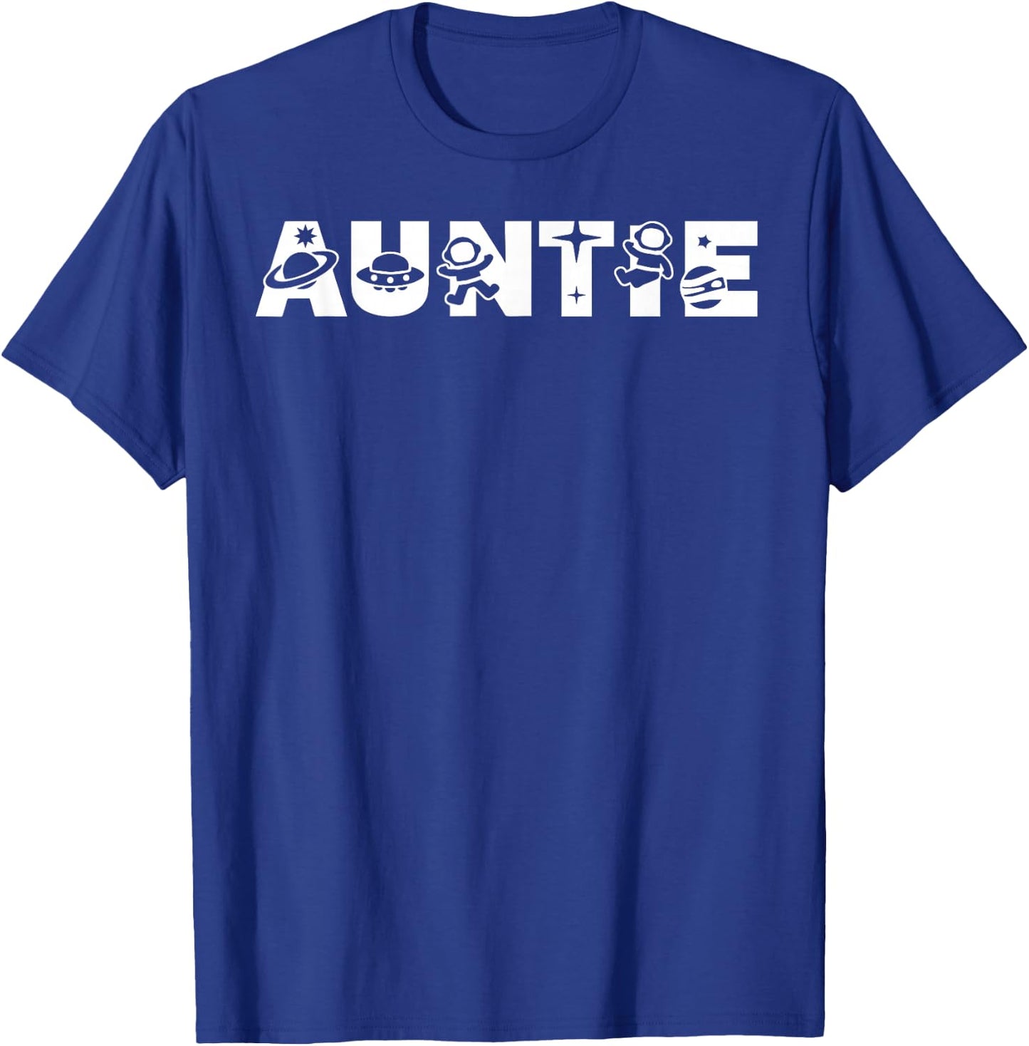 Funny Auntie Space Astronaut Birthday Party T-Shirt - T-Shirt | Royal