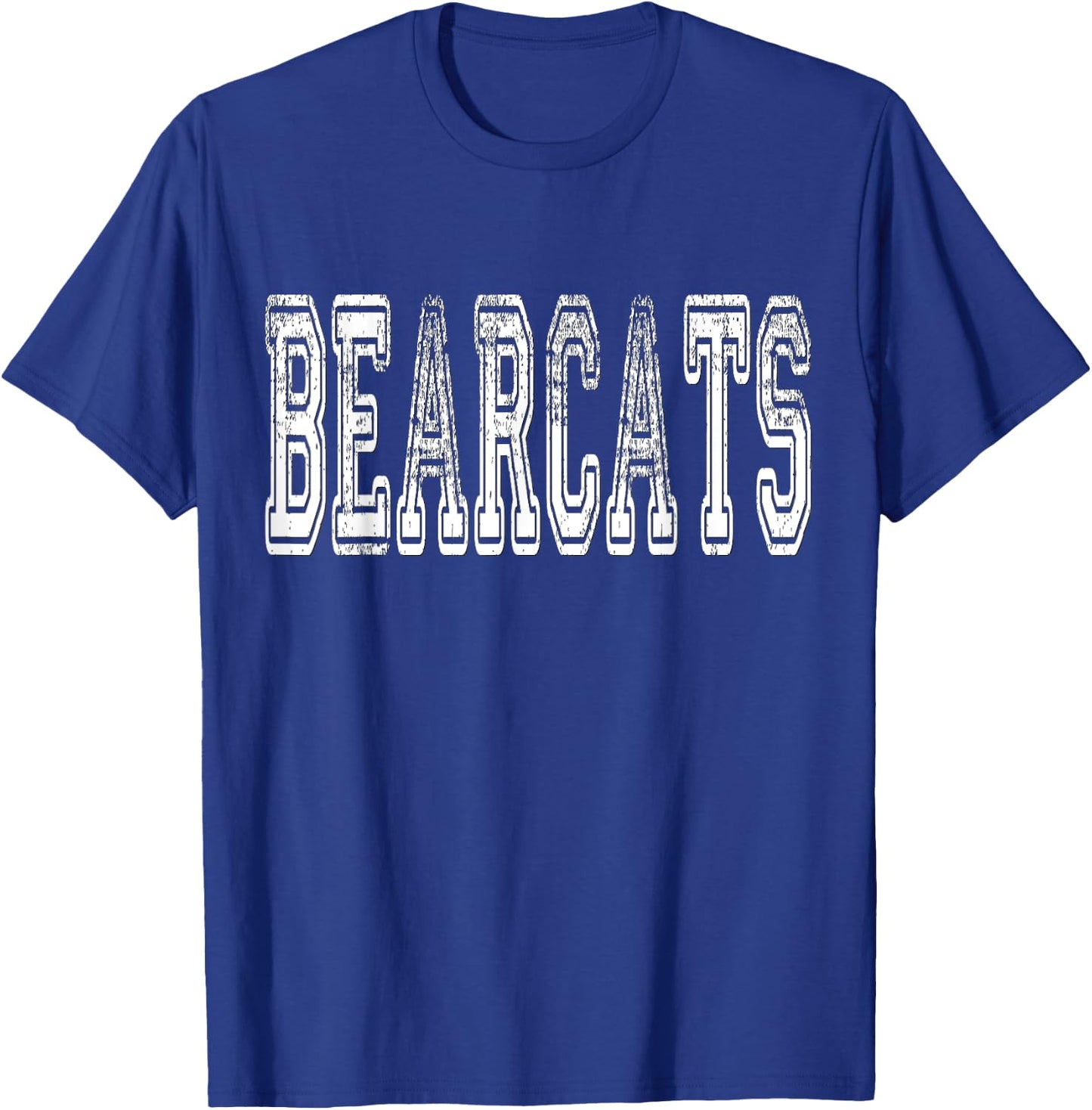 Bearcats Mascot Distressed Vintage School Sports Name Fans T-Shirt - T-Shirt | Royal