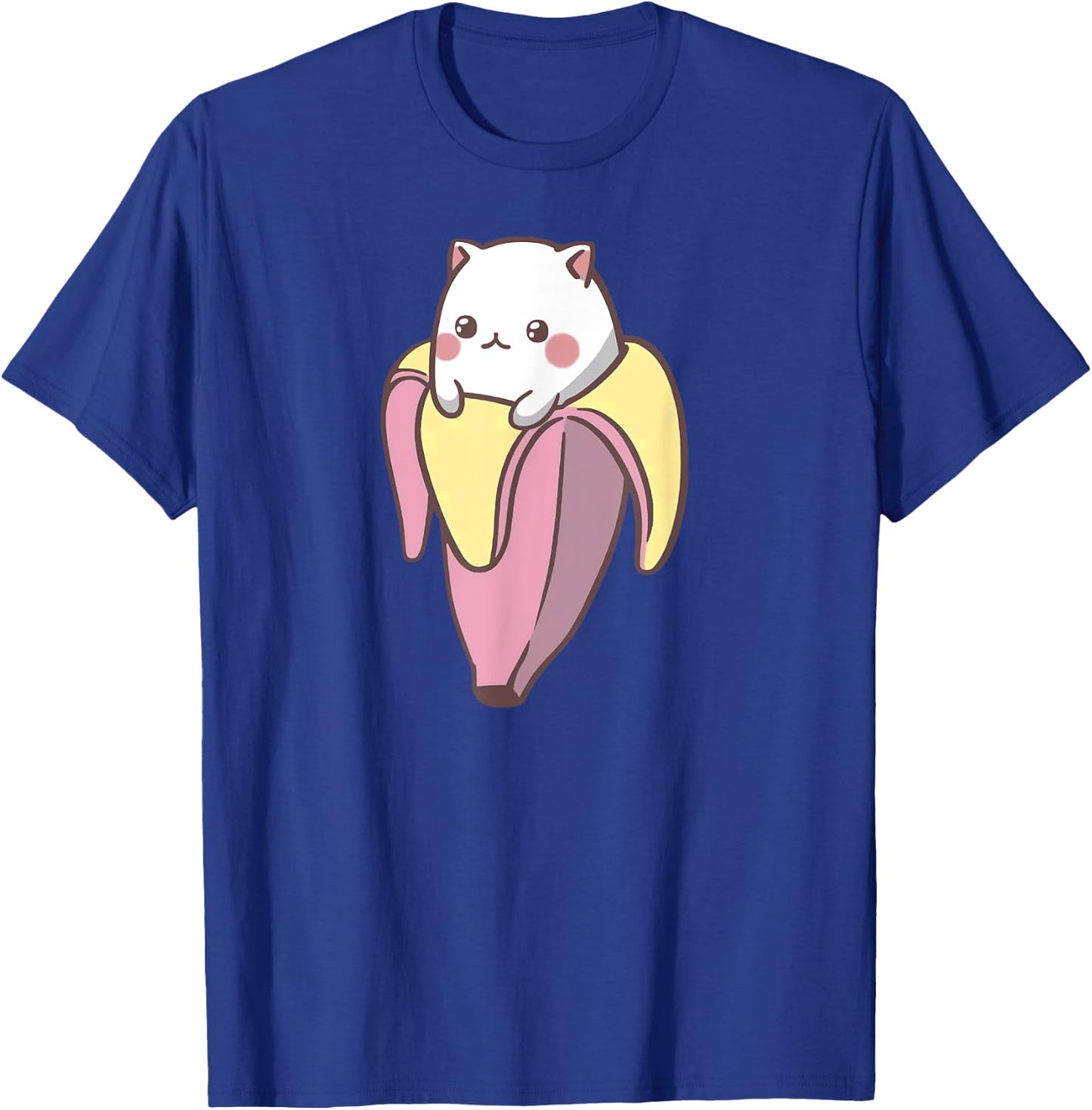Banana Cat Funny Kawaii Bananya Gift Bday Men Women Girls Kids T-Shirt - T-Shirt | Royal