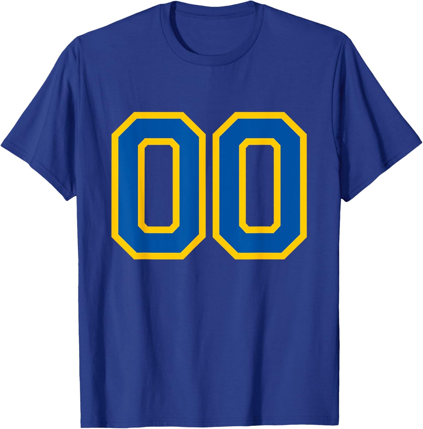 Number #00 Blue Yellow Favorite Number T-Shirt - T-Shirt | Royal