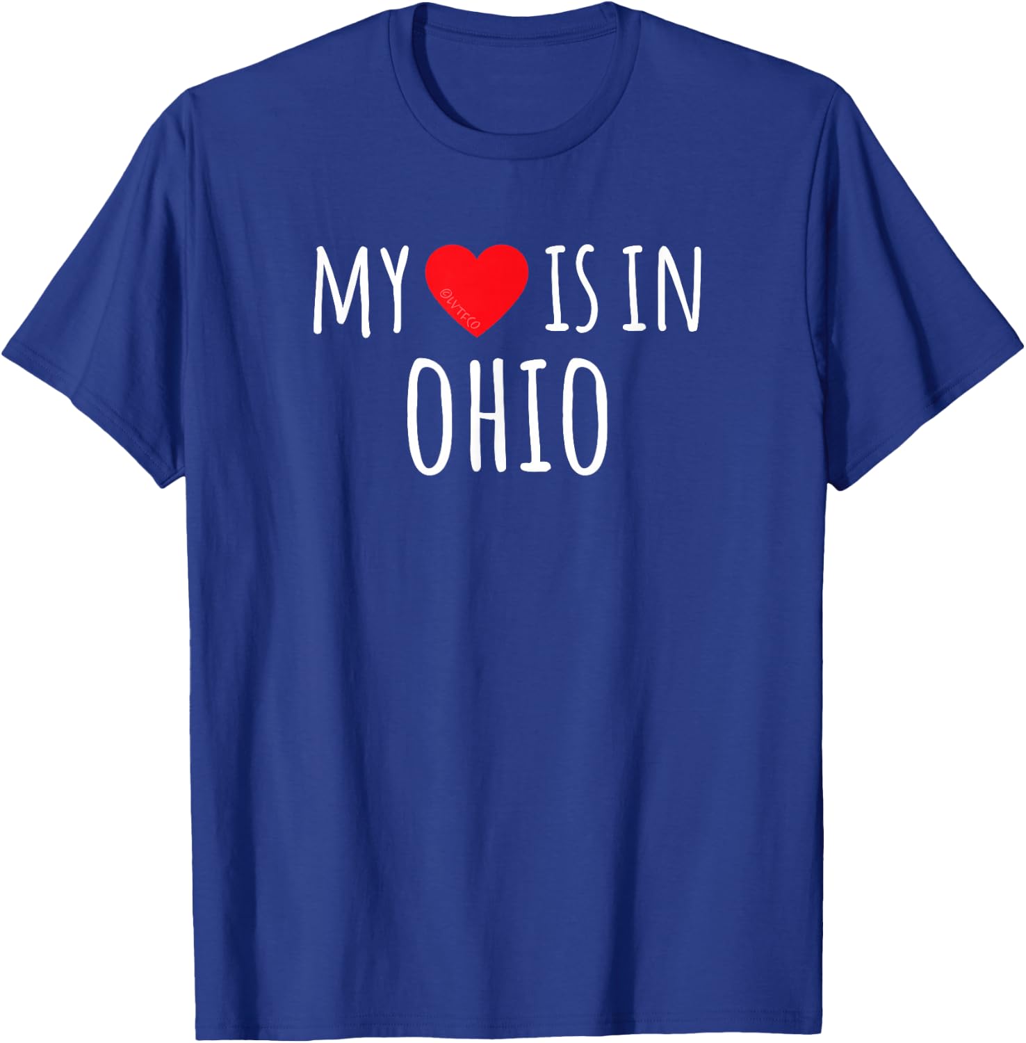 MY HEART IS IN OHIO Cute American State T-Shirt - T-Shirt | Royal